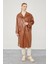 Taba Oversize Suni Deri Trençkot 1