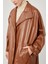 Taba Oversize Suni Deri Trençkot 5
