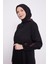 Siyah Kapüşonlu İp Detay Ferace 4