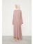 K.Pudra Yanları Pileli Düğme Detaylı Ferace 1