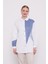 Ekru-Mavi Çift Renkli Poplin Gömlek 3