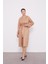 Camel Işlemeli Melanj Kimono Üçlü Takım 1