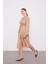 Camel Işlemeli Melanj Kimono Üçlü Takım 2