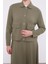 Haki Taş İşleme Kısa Ceketli Etekli Takım 5