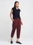 71590 Kemerli Crop Pantolon-Bordo 1