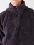 Vision Dik Yaka Düz Uzun Kollu Oversize Kadın Pelüş Sweatshirt 2