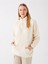 Vision Dik Yaka Düz Uzun Kollu Oversize Kadın Pelüş Sweatshirt 1