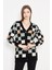 Kare Desenli Oversize Triko Hırka 1905 5