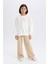 Kız Çocuk Oversize Geniş Kalıp Bisiklet Yaka Baskılı Sweatshirt D9784A825SP 2