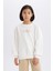 Kız Çocuk Oversize Geniş Kalıp Bisiklet Yaka Baskılı Sweatshirt D9784A825SP 3
