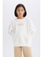 Kız Çocuk Oversize Geniş Kalıp Bisiklet Yaka Baskılı Sweatshirt D9784A825SP 4
