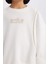 Kız Çocuk Oversize Geniş Kalıp Bisiklet Yaka Baskılı Sweatshirt D9784A825SP 5