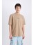 %100 Pamuk One Piece Boxy Fit Bisiklet Yaka Sırt Baskılı Kısa Kollu Tişört D5619AX25SP 4