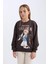 Kız Çocuk Sakura Oversize Geniş Kalıp Bisiklet Yaka Sweatshirt D2829A824WN 3