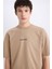 %100 Pamuk One Piece Boxy Fit Bisiklet Yaka Sırt Baskılı Kısa Kollu Tişört D5619AX25SP 5