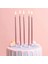 20 cm Pembe Uzun Mum 6lı Pasta Mumu 1