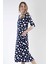Kadın Kapri Kol İndigo Elbise C7T0N0O303 1
