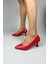 Kadın Sity Kırmızı Cilt 6 cm Ince Topuklu Stiletto 3