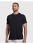 Erkek Siyah Baskılı Regular Fit Kalıp Likralı Kumaş T-Shirt 1