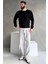 Erkek Siyah Reglan Kol 3 Iplik Sweatshirt 3