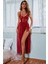 Kırmızı Midi Boy Tül ve String Dantel Body Gecelik 1