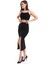 Kadın Önden Yırtmaçlı Etek Likralı Midi Boy / Women's Midi Length Skırt Wıth Front Slıt Lycra 3