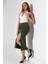 Kadın Önden Yırtmaçlı Etek Likralı Midi Boy / Women's Midi Length Skırt Wıth Front Slıt Lycra 1