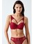 6120 Bordo Renk Dolgulu Sütyen Takım Ip Detaylı 2li Takım 3