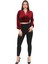 Broş Detaylı Kadife Crop 6007-BORDO 1