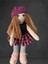 Karamel Rengi Saçlı Oyuncak El Yapımı Bez Bebek Amigurumi 1