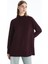 Lcw Modest Dik Yaka Düz Oversize Kadın Triko Tunik 1