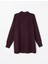 Lcw Modest Dik Yaka Düz Oversize Kadın Triko Tunik 5