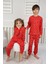 🎄 Yılbaşı Şeker Desenli %100 Pamuk Unisex Çocuk Pijama Takımı 🎄 Kırmızı 2