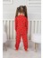 🎄 Yılbaşı Şeker Desenli %100 Pamuk Unisex Çocuk Pijama Takımı 🎄 Kırmızı 3