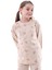 %100 Pamuk Kalp Desenli Garson Boy Kız Çocuk Pijama Takımı - Bej 2