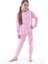 %100 Pamuk Kalp Desenli Garson Boy Kız Çocuk Pijama Takımı - Pembe 1
