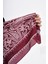 15276 Şal Desenli Bordo Bandana Fular 70X70 cm 5