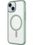Apple iPhone 15 Kılıf Wireless Şarj Özellikli Sert Pc Zore Mat Riksos Magsafe Kapak-Yeşil 5