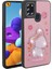 Samsung Galaxy A21S Kılıf Parlayan Kabartmalı Ikonik Figürlü Zore Amas Silikon Kapak-Pembe 1