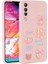Samsung Galaxy A70 Kılıf Kabartma Figürlü Parlak Zore Toys Silikon Kapak-Pembe 1