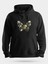 Papatya Sarı Kelebek Unisex Kapüşonlu Sweatshirt Siyah 1