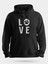 Love Pati Kedi Köpek Unisex Kapüşonlu Sweatshirt Siyah 1