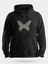Papatyadan Kelebek Unisex Kapüşonlu Sweatshirt Siyah 1
