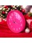 Fosforlu Magenta Pembe Duvar Saati Bombeli Cam Çap 28 cm 5