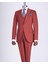Italyan Stil Slim Fit Ceket Yelek Pantolon Takım Elbise Kiremit T13496 1