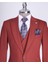 Italyan Stil Slim Fit Ceket Yelek Pantolon Takım Elbise Kiremit T13496 2