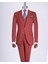 Italyan Stil Slim Fit Ceket Yelek Pantolon Takım Elbise Kiremit T13496 3
