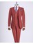 Italyan Stil Slim Fit Ceket Yelek Pantolon Takım Elbise Kiremit T13496 4