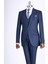 Italyan Stil Slim Fit Ceket Yelek Pantolon Takım Elbise Lacivert T13057 1