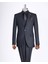 Italyan Stil Slim Fit Ceket Yelek Pantolon Takım Elbise Siyah T13056 3